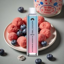 Hayati Pro Max 4000 Puffs Disposable Vape Blåbärs-Tuggummi, 2ml/10ml, 1400mAh, 2%/5% Nikotin