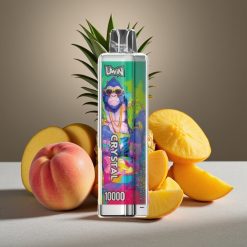 UWIN Crystal 10000 Puffs Disposable Vape Persika Mango Ananas – 18ml, 650mAh, RGB-belysning