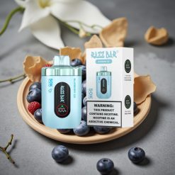 Razz Bar 50K Puffs Disposable Vape Blåbär Is, 50000 Puffar, 650 Mah, Typ-C