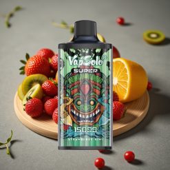 Vapsolo Super 15000 Puffs Engångsvape Jordgubb Kiwi – 40ml, 850mAh, Type-C